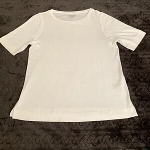 Chico's White 100% Pima Cotton T Shirt Size L NWOT
